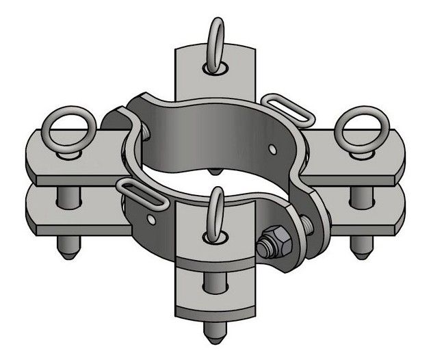 BRIDE POUR POTEAU ROND D.102 MM AVEC SUPPORT VERROU - Agrileader